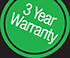 3 Year Warranty